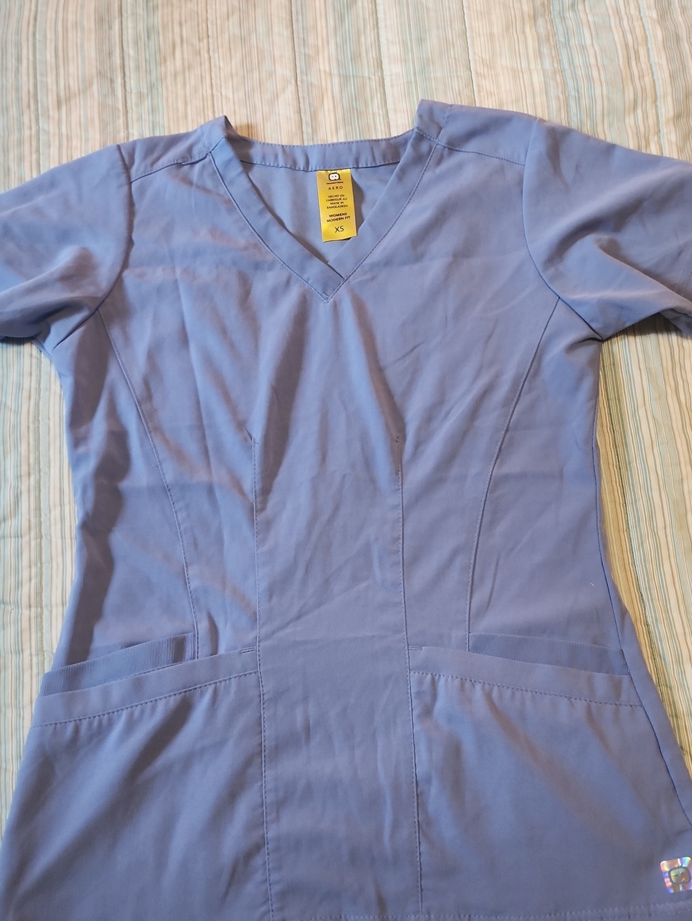WonderWink Blue V-neck Medical Scrub Top